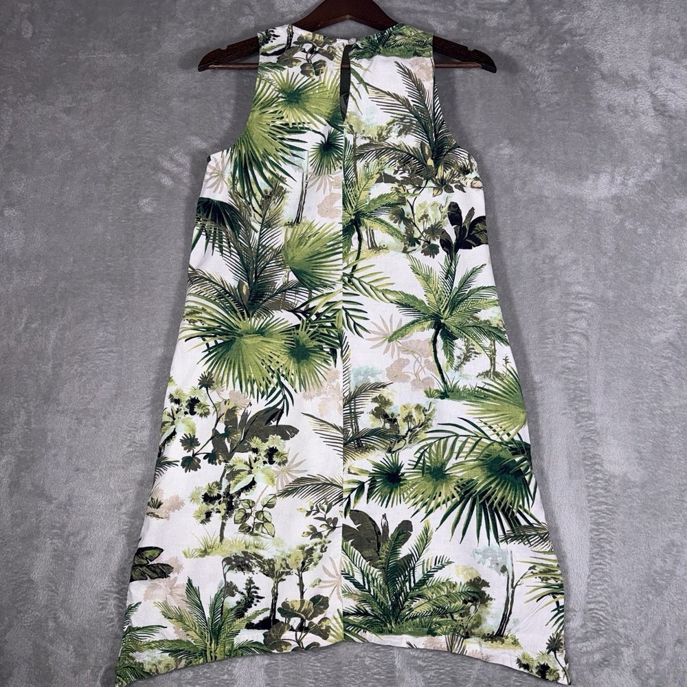 TOMMY BAHAMA Women's Palm Green & White LINEN BLEND DRESS sz S/P Beach Coast - Picture 10 of 13